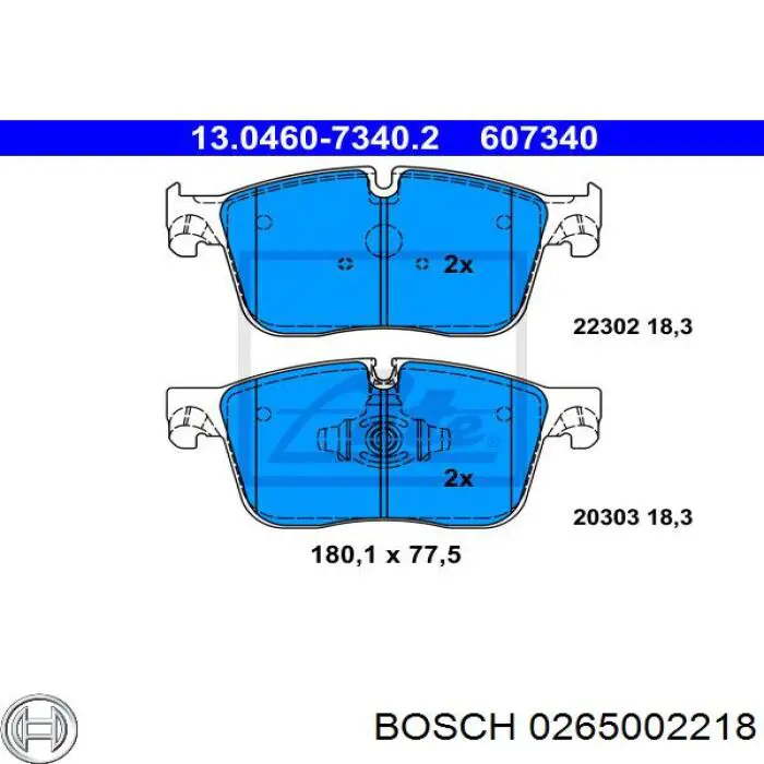 0265002218 Bosch sensor abs trasero izquierdo