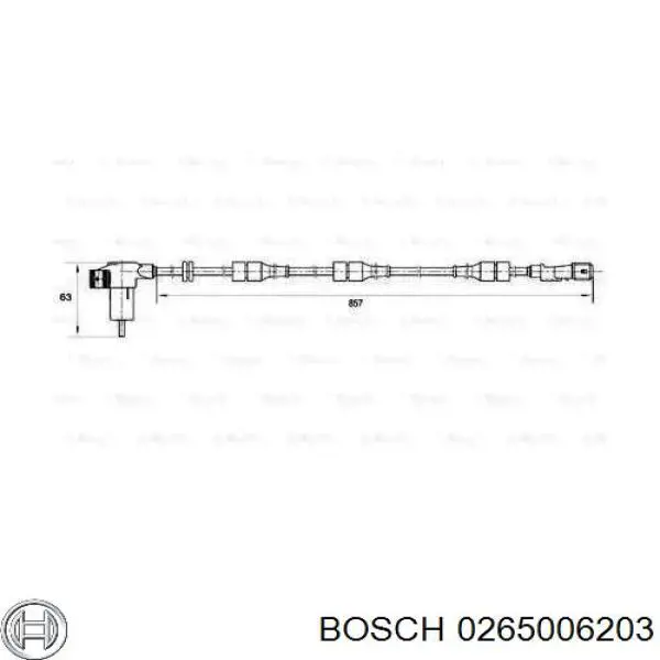Sensor ABS trasero Bosch 0265006203