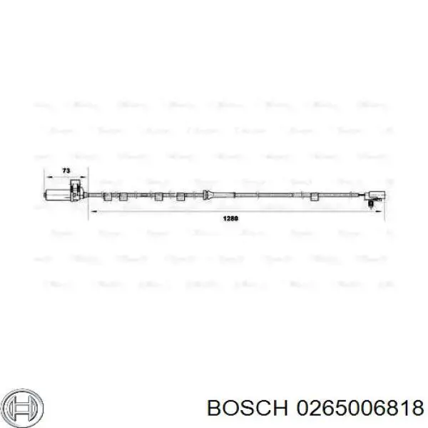 Sensor ABS trasero izquierdo 0265006818 Bosch