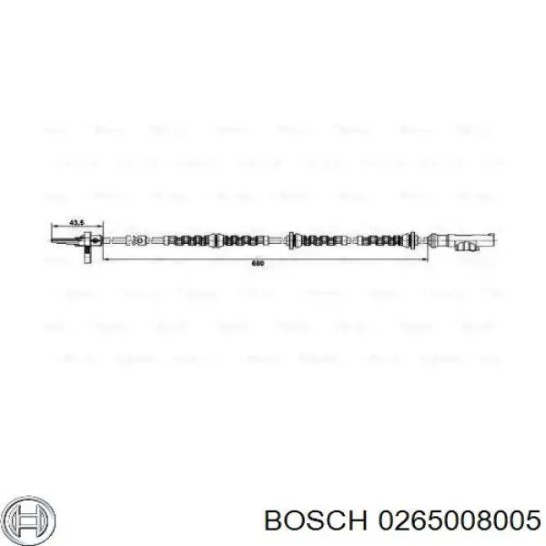 Sensor ABS trasero BOSCH 0265008005