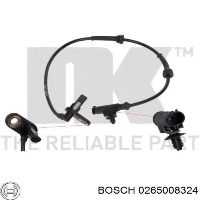 0265008324 Bosch sensor abs trasero derecho