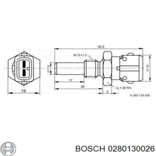 Sensor de temperatura del refrigerante Citroen Saxo S0, S1