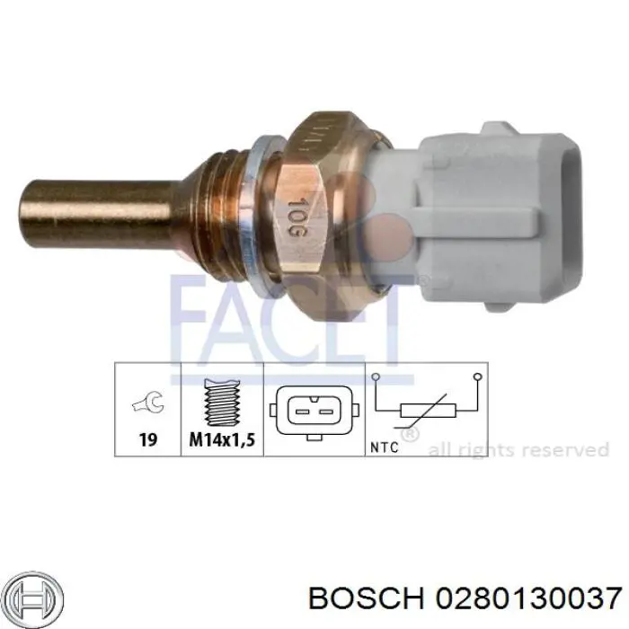Sensor de temperatura del refrigerante del tablero 0280130037 Bosch