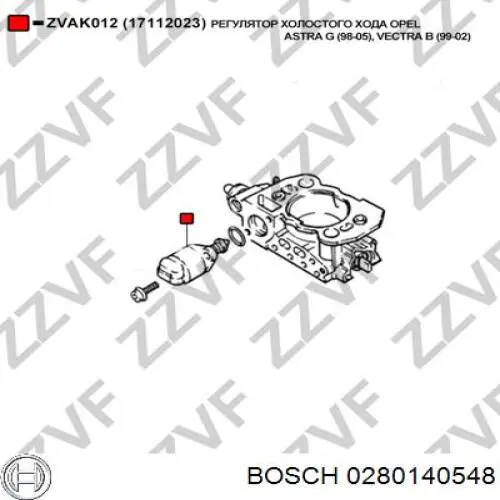 Comprar 0280140548 Bosch Válvula de ralentí (IAC)