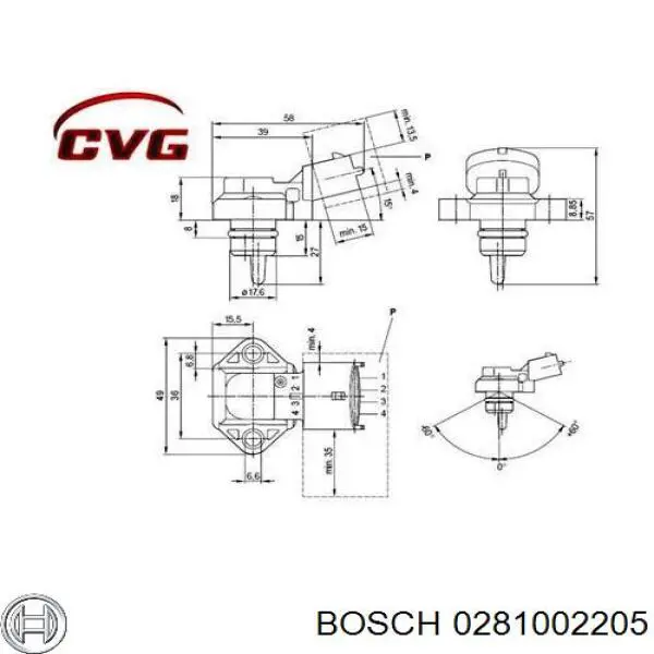 Sensor de presión de sobrealimentación MHK100640 Land Rover