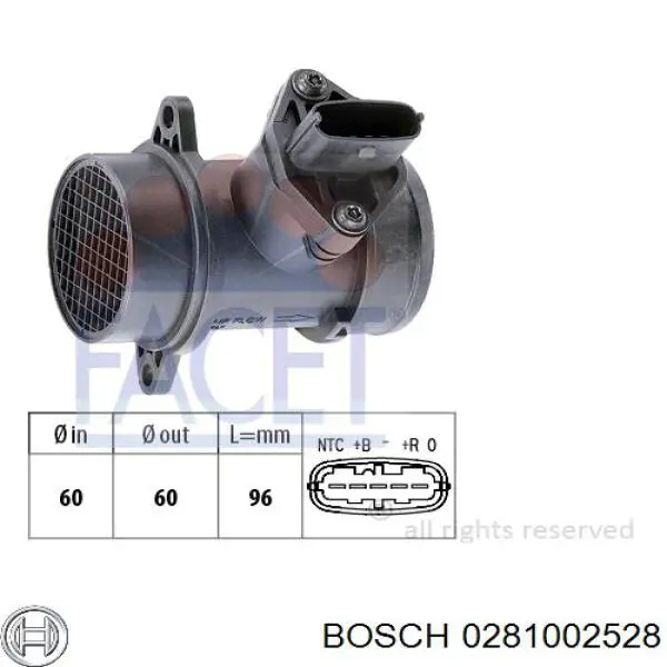 Comprar 0281002528 Bosch Sensor de masa de aire