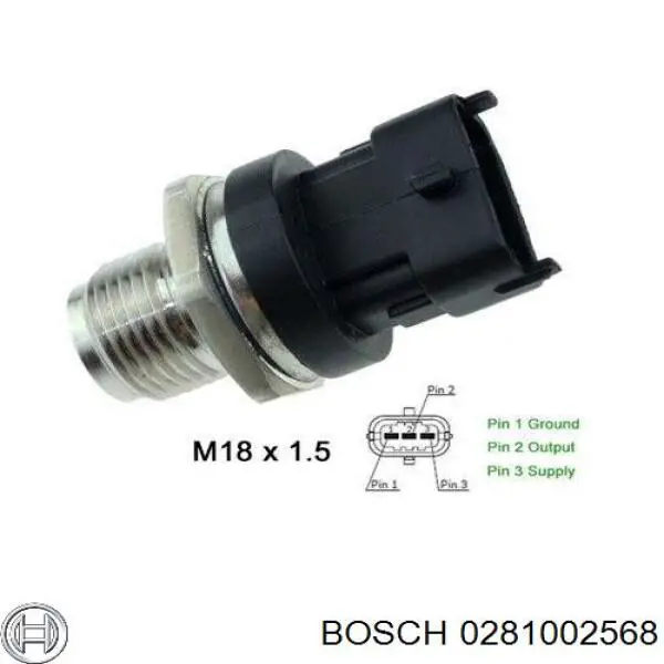 Comprar 0281002568 Bosch Sensor de presión de combustible