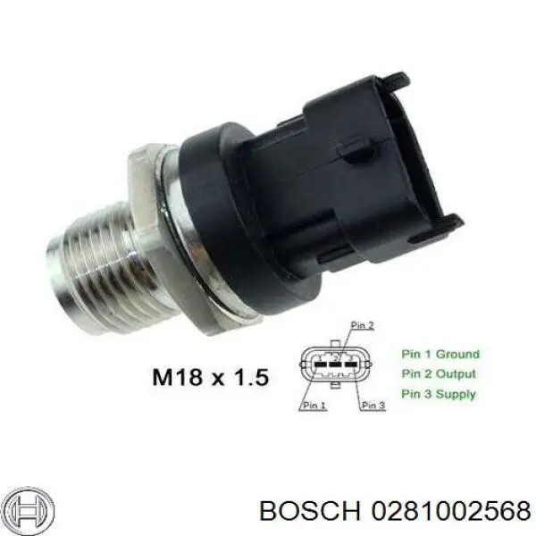 Sensor de presión de combustible Bosch 0281002568 precio, desde 125,78 EUR