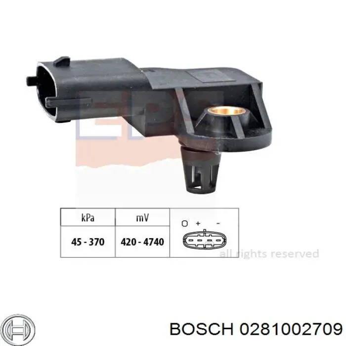 0281002709 Bosch sensor de presion del colector de admision