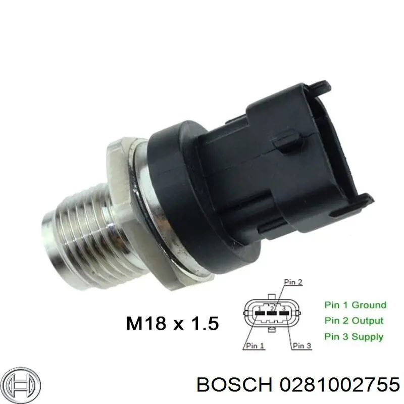 Sensor de presión de combustible Bosch 0281002755 precio, desde 162,81 EUR