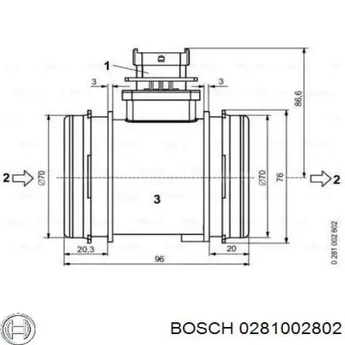 Medidor de flujo de aire Bosch 0281002802 precio, desde 59,29 EUR