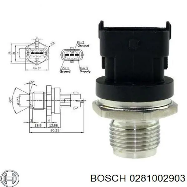 Sensor de presión de combustible 815207 General Motors