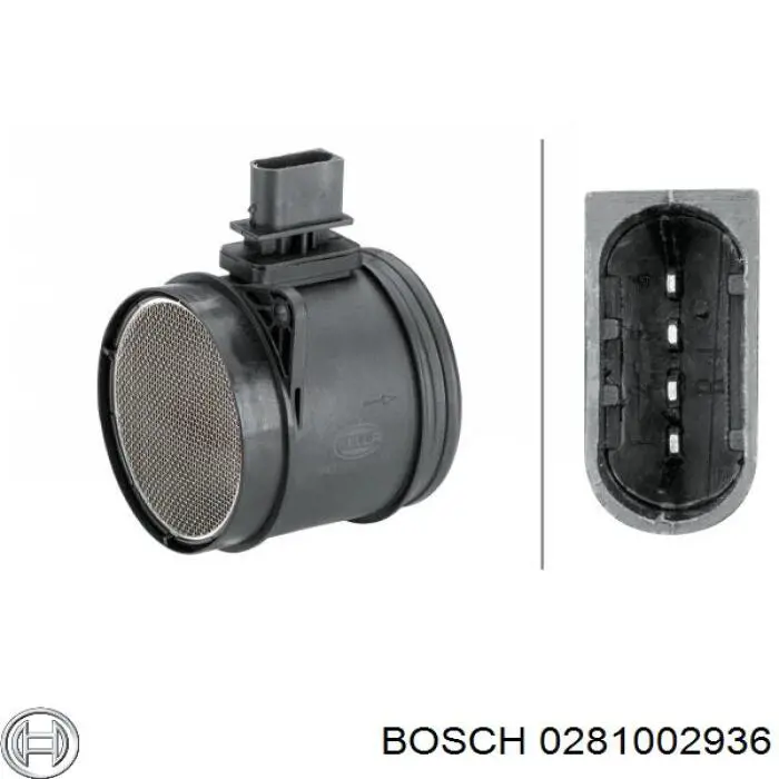 0281002936 Bosch Sensor de flujo de aire