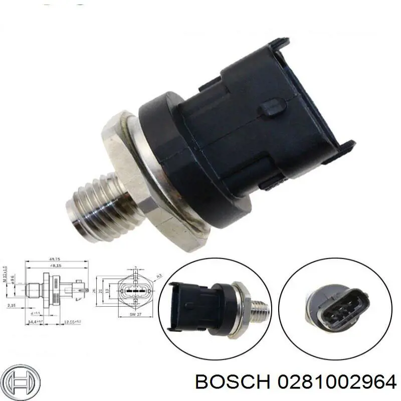 Sensor de presión de combustible 0281002964 Bosch
