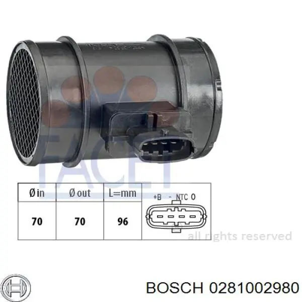 0281002980 Bosch medidor de masa de aire