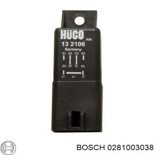 0281003038 Bosch Relé de bujías incandescentes