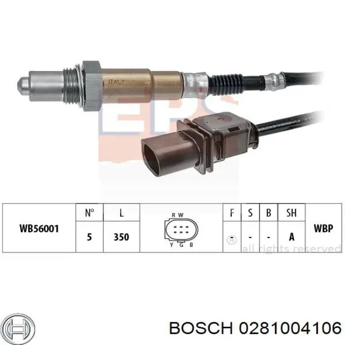 0281004422 Honda Sensor de oxígeno previo al catalizador
