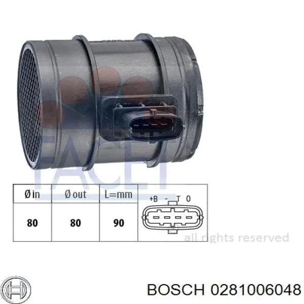 0281006048 Bosch Sensor de flujo de aire