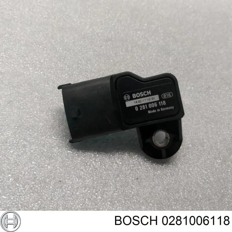 0281006118 Bosch sensor de presion de carga (inyeccion de aire turbina)