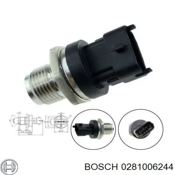 0 281 006 244 Bosch sensor de presión de combustible