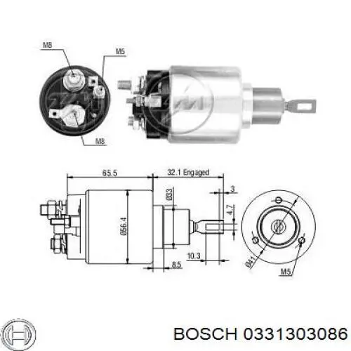 0331303086 Bosch interruptor magnético, estárter