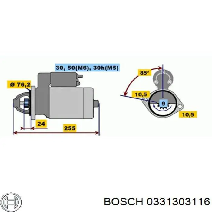 0331303116 Bosch interruptor magnético, estárter
