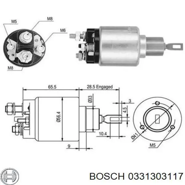 0331303117 Bosch interruptor magnético, estárter