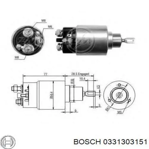 0 331 303 151 Bosch interruptor magnético, estárter