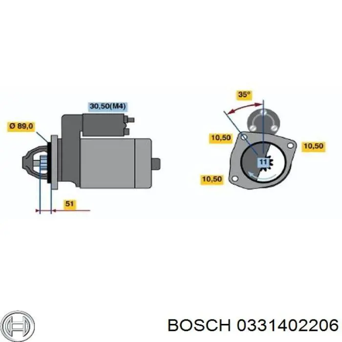 0331402206 Bosch interruptor magnético, estárter