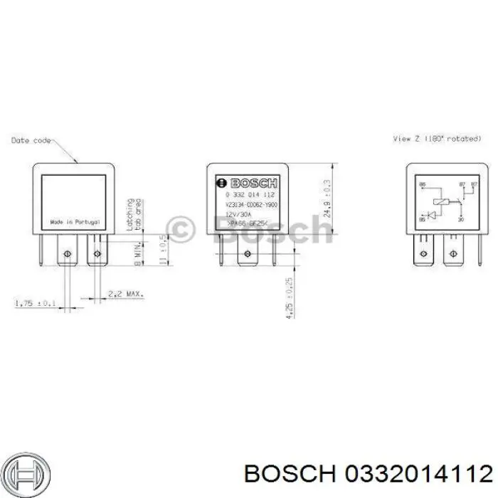 0332014112 Bosch relé eléctrico multifuncional