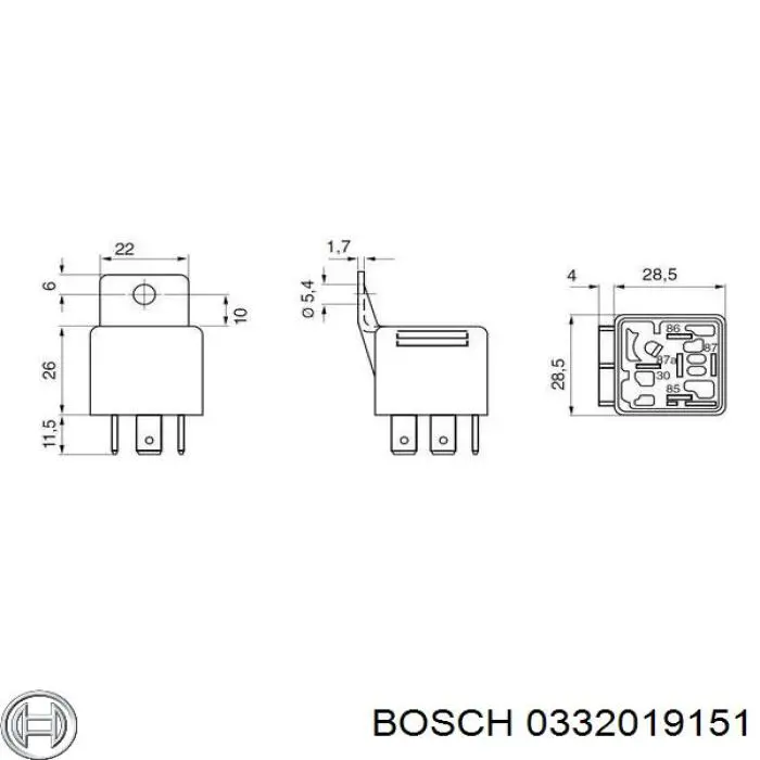 0332019151 Bosch relé eléctrico multifuncional