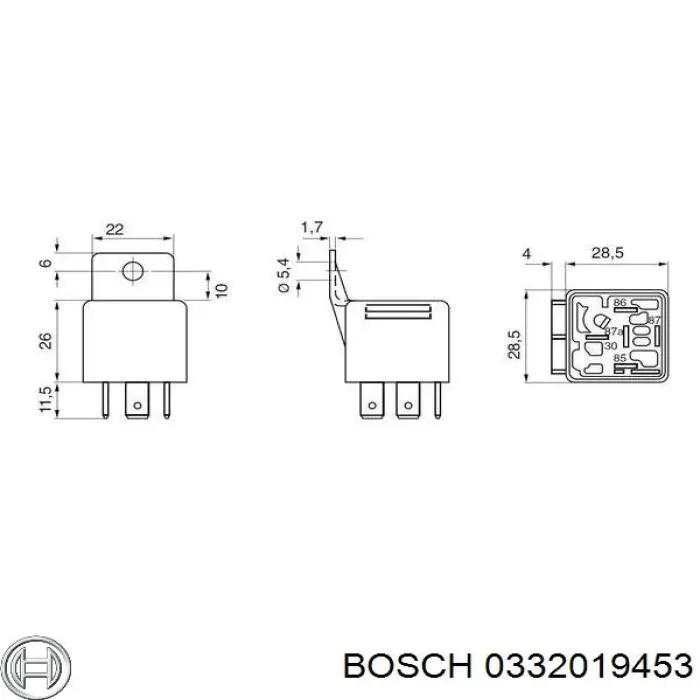 Relé, aire acondicionado Bosch 0332019453