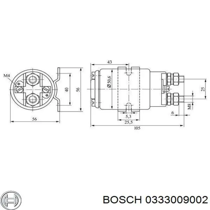 0333009002 Bosch Solenoide arranque