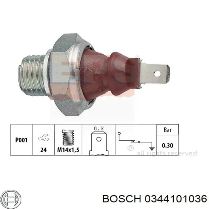 0344101036 Bosch sensor de presión de aceite