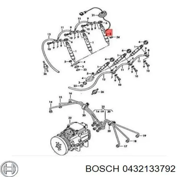 0432133792 Bosch inyector de combustible