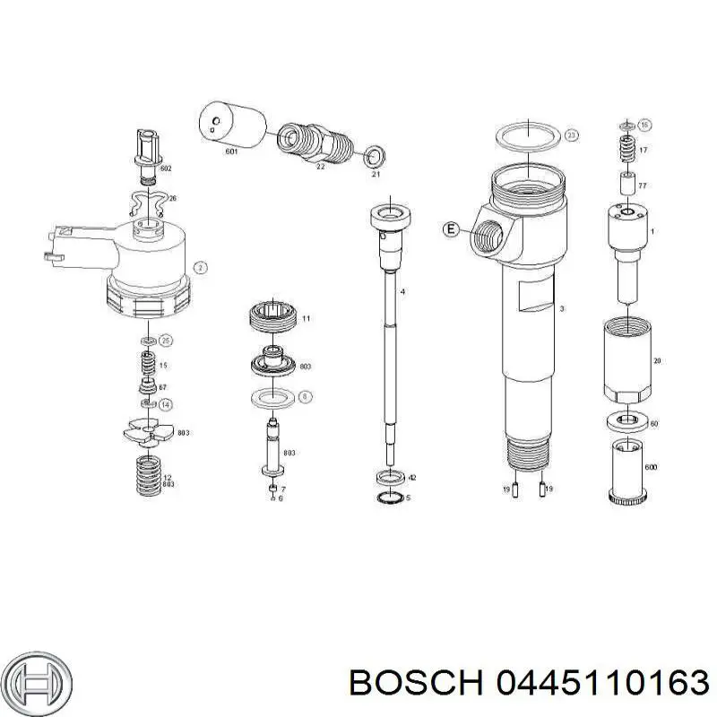 0445110163 Bosch válvula del inyector