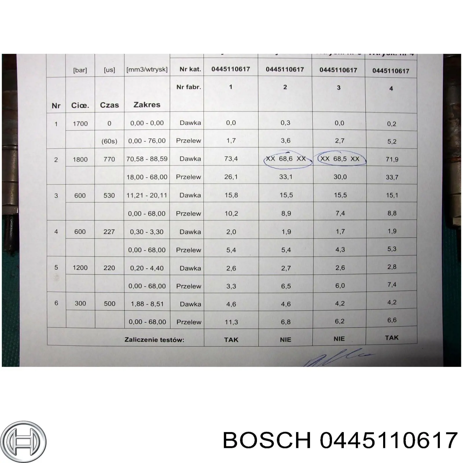 0445110617 Bosch inyector de combustible