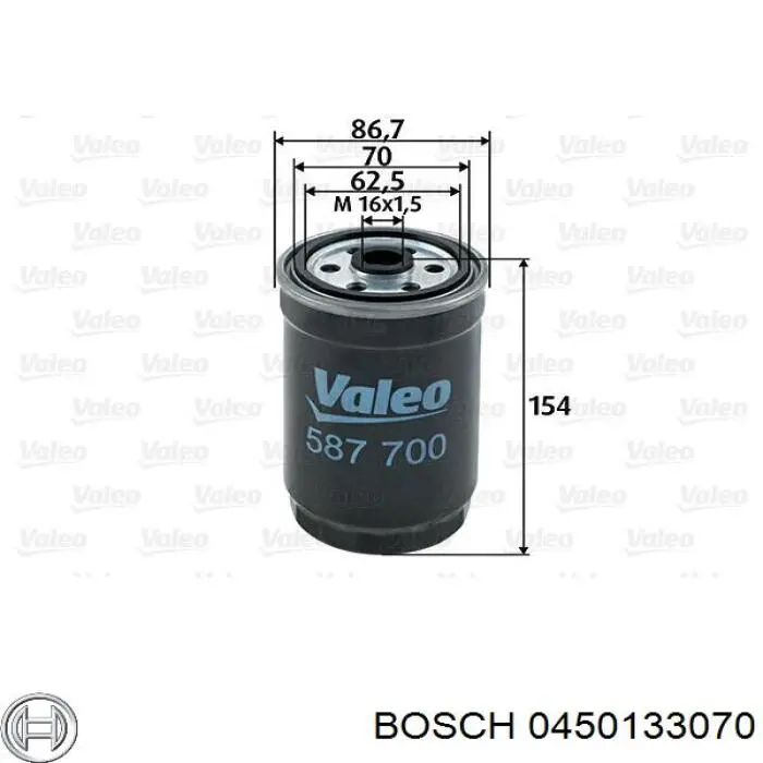 Filtro de combustible 0450133070 Bosch