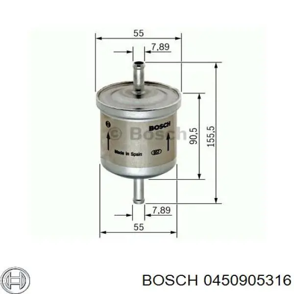 0 450 905 316 Bosch filtro combustible