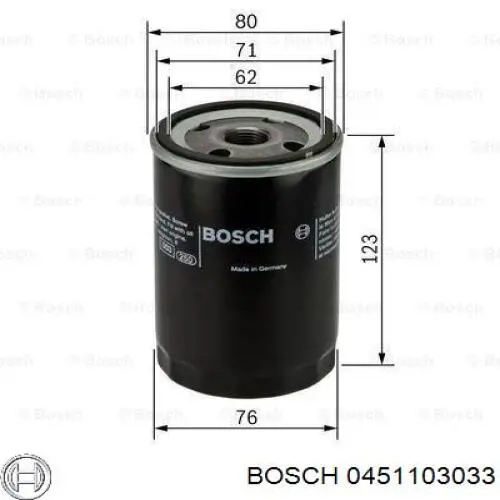 0 451 103 033 Bosch filtro de aceite