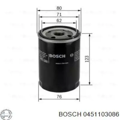 0451103086 Bosch filtro de aceite