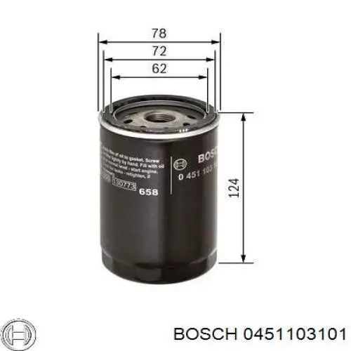 0 451 103 101 Bosch filtro de aceite