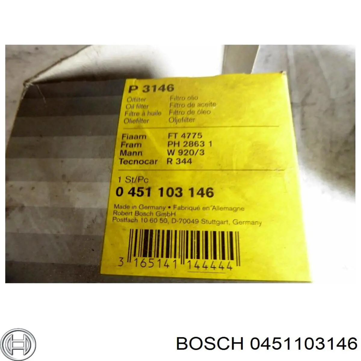 0451103146 Bosch filtro de aceite