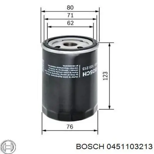 0451103213 Bosch filtro de aceite