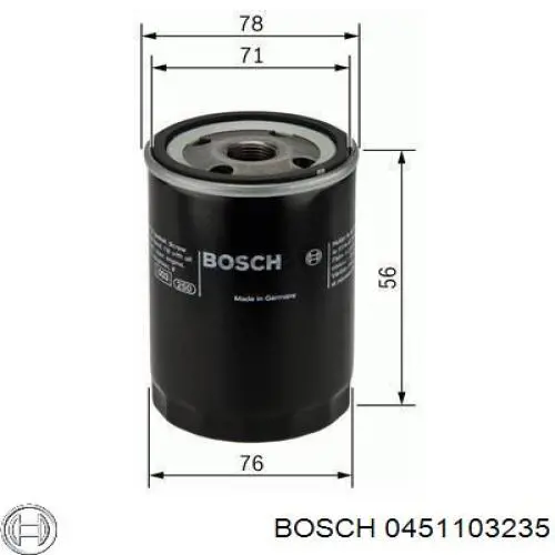 0451103235 Bosch filtro de aceite