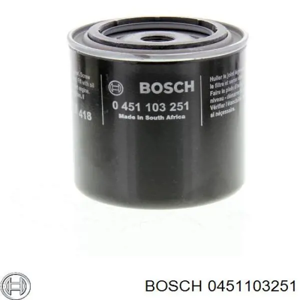 0 451 103 251 Bosch filtro de aceite