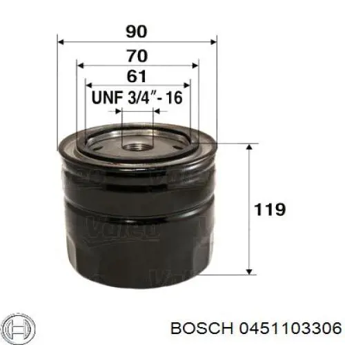 0451103306 Bosch filtro de aceite