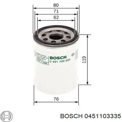 0 451 103 335 Bosch filtro de aceite