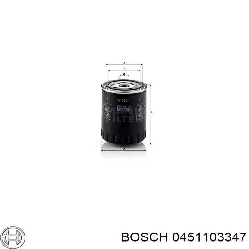 0 451 103 347 Bosch filtro de aceite