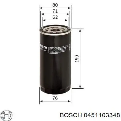 0451103348 Bosch filtro de aceite